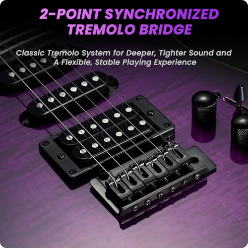Solid Body Electric Guitar Kit with 24 Frets, HSS Pickup, Black R4019