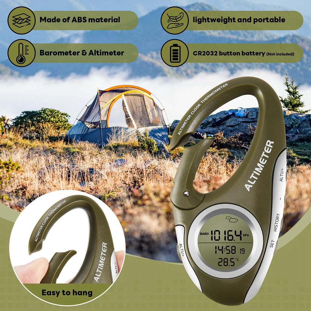 Outdoor Altimeter Carabiner Thermometer with Weather Forecast A2856