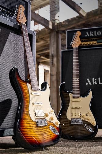 Electric Guitar with Coil-Split, Roasted Maple Neck, HSS Pickups, Beginner Kit with Amp and Bag C21096