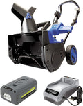 Snow Joe ION18SB-HYB 18-Inch 40 Volt Single Stage Brushless Snow Blower, Kit (Hybrid w/4.0-Ah Battery + Quick Charger)