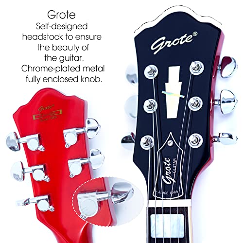 Semi-Hollow Electric Guitar with Stainless Steel Frets Red K5500
