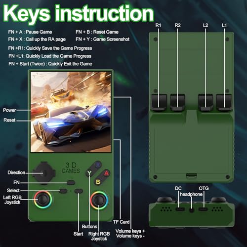 Handheld Game Console 4.0 Inch IPS Screen Retro Portable Arcade Y95927