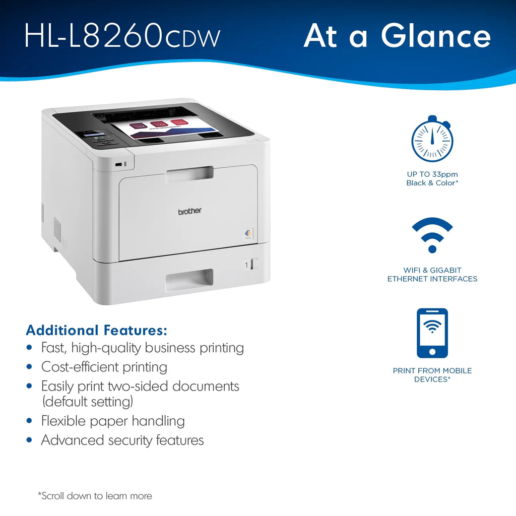 Color Laser Printer with Duplex Printing and Wireless Networking D4602