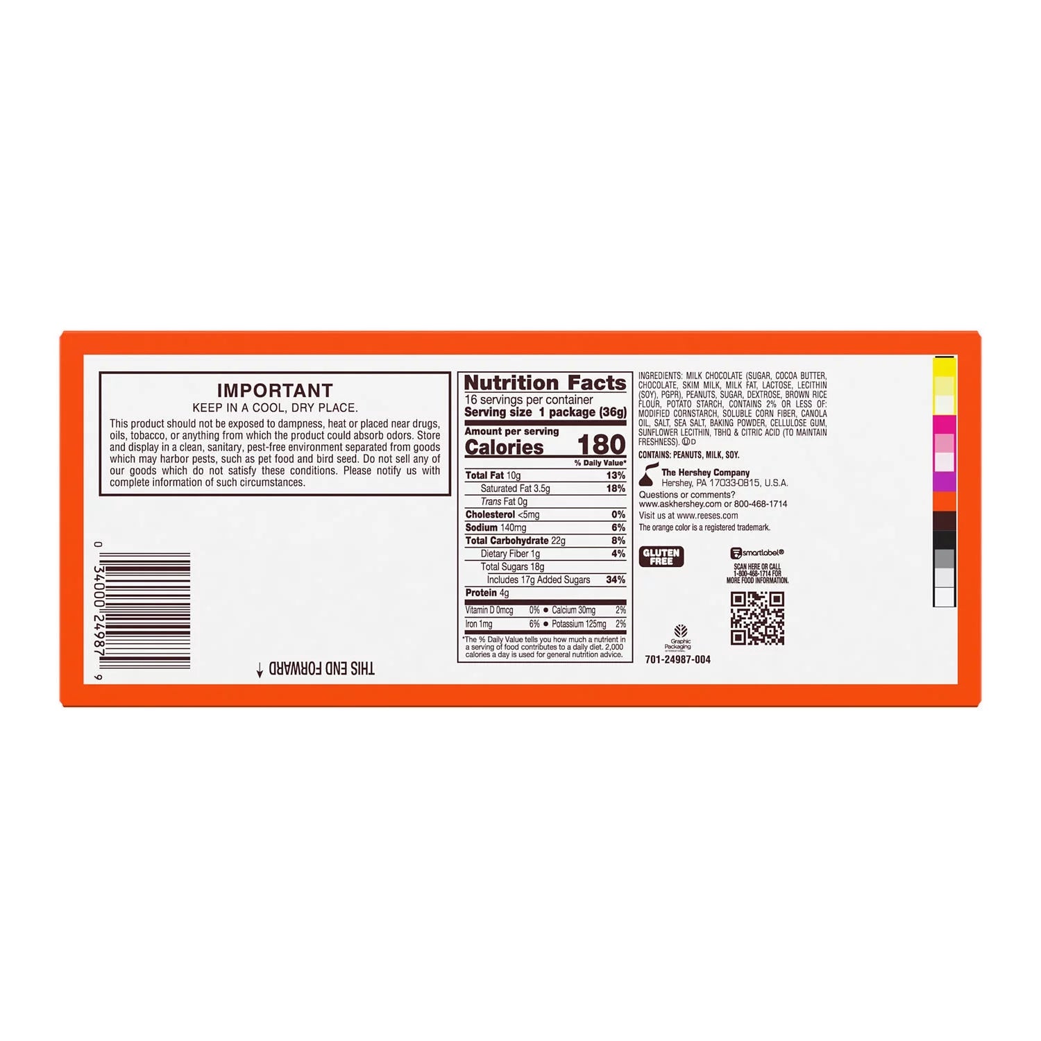Milk Chocolate Peanut Butter Cups with Pretzels, 1.3 oz, 16 Count D555