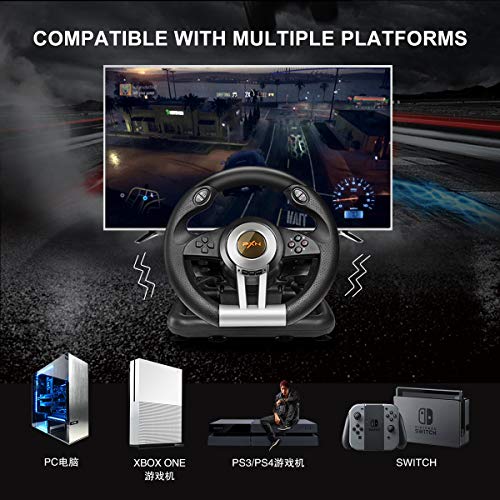 Xbox Steering Wheel 180° PC Gaming Racing Wheel with Linear Pedals and Paddles R493312