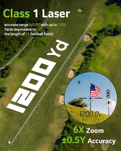 Golf Rangefinder with Slope, 800/1200 Yards, 6X Magnification W772210