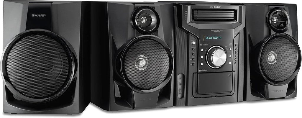 5-Disc Mini Shelf Speaker System with Cassette and Bluetooth J9848
