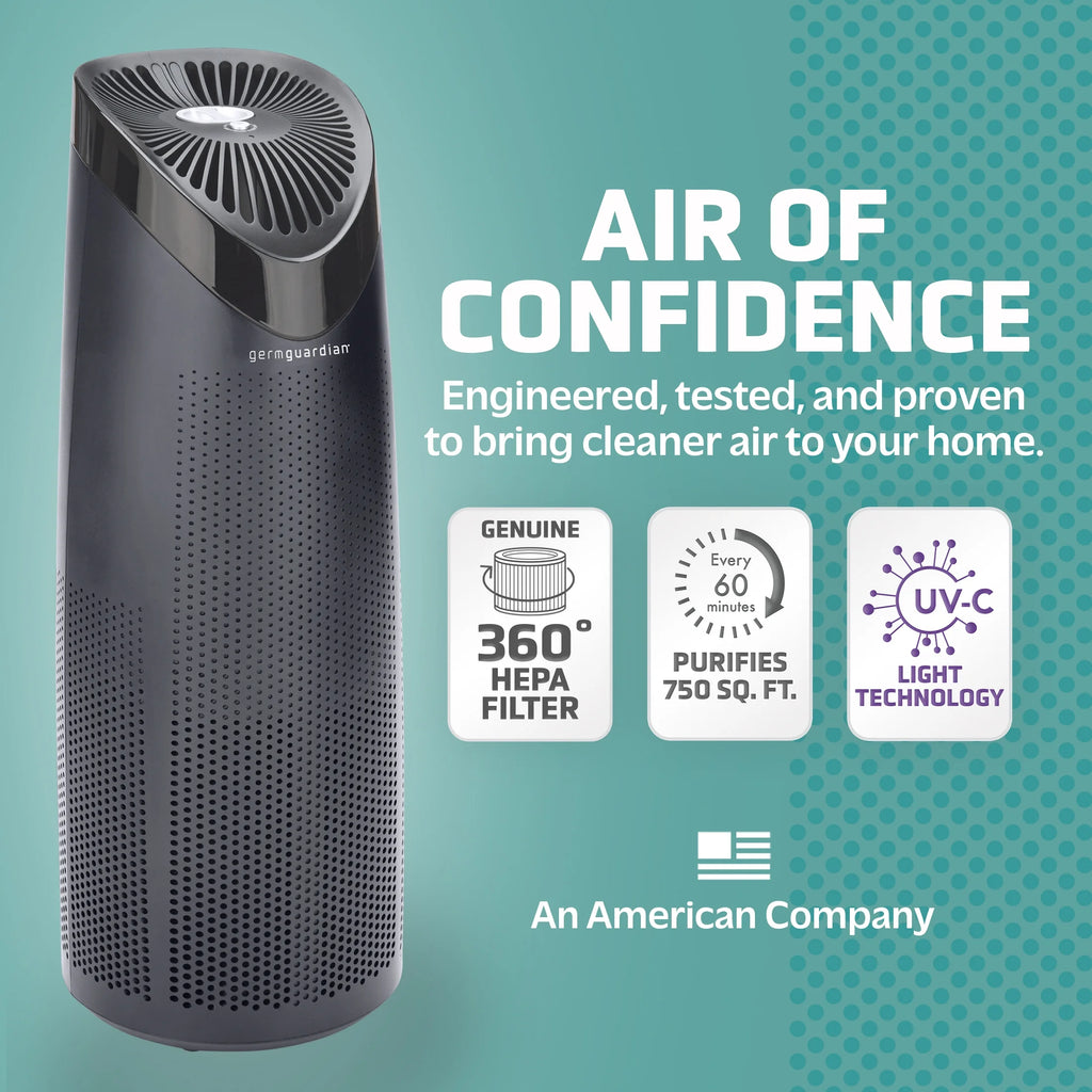 HEPA Air Purifier with UVC Light, Removes Odors, 750 Sq. Ft Y2111