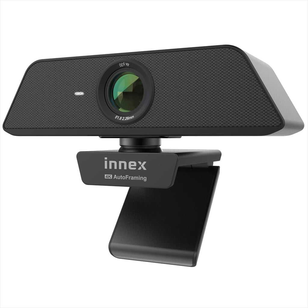 4K AI-Powered Framing Webcam, Innex C470, 120 Degree Wide Angle, Adjustable FoV, Built-in Dual Microphones, for Desktop PC, Laptop, Windows, Mac, Video Conference, Live Streaming, Distance Learning
