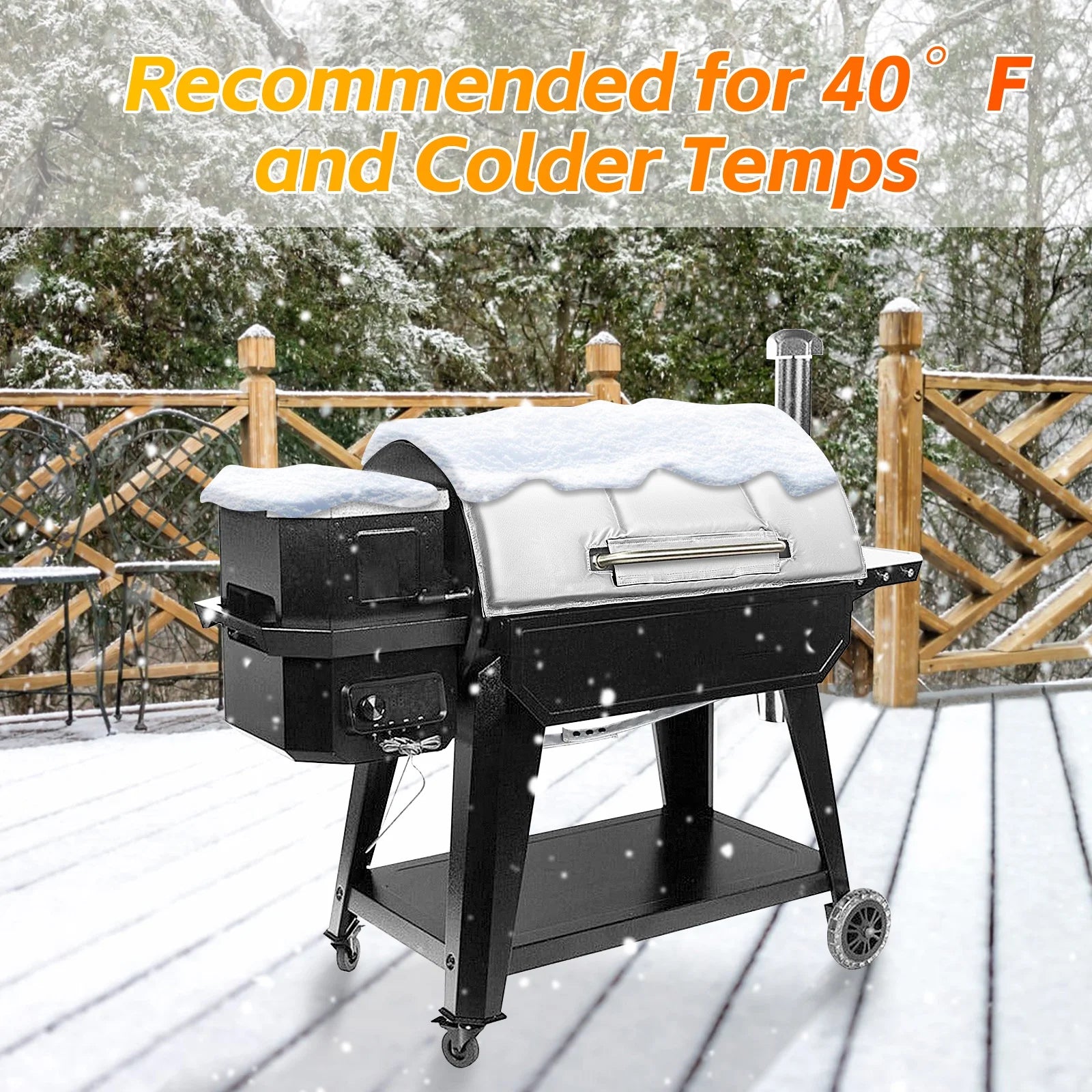 Grill Insulation Blanket for Wood Pellet Grill, BBQ Smoker Winter Cooking U810125