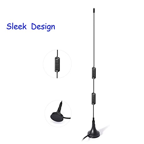 Police Scanner Antenna Magnetic Base HF VHF UHF Ham Radio BNC Male 2-Pack V5696