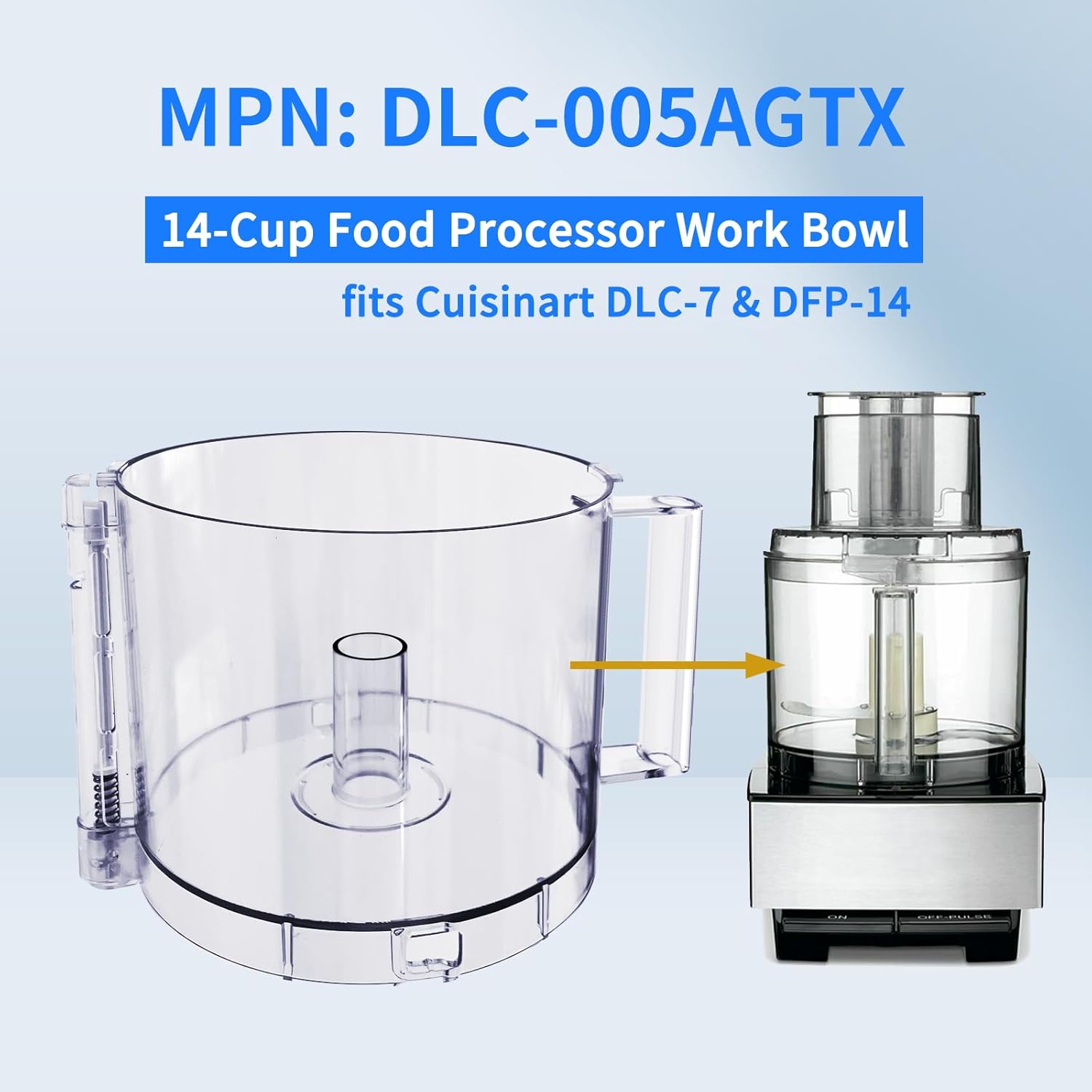 14-Cup Food Processor Work Bowl with 2 Tabs I103