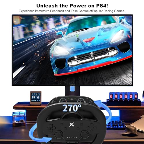 Wireless Racing Wheel with Pedals for PS4, PC, Switch, PS3, Mobile Q621
