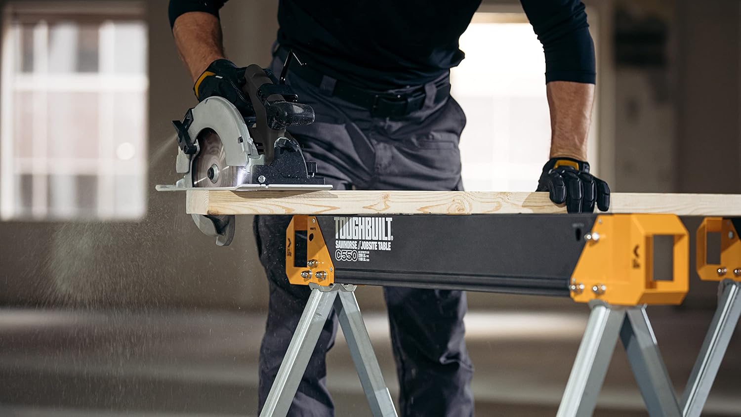 Folding Sawhorse Jobsite Table with Carry Handle N569924