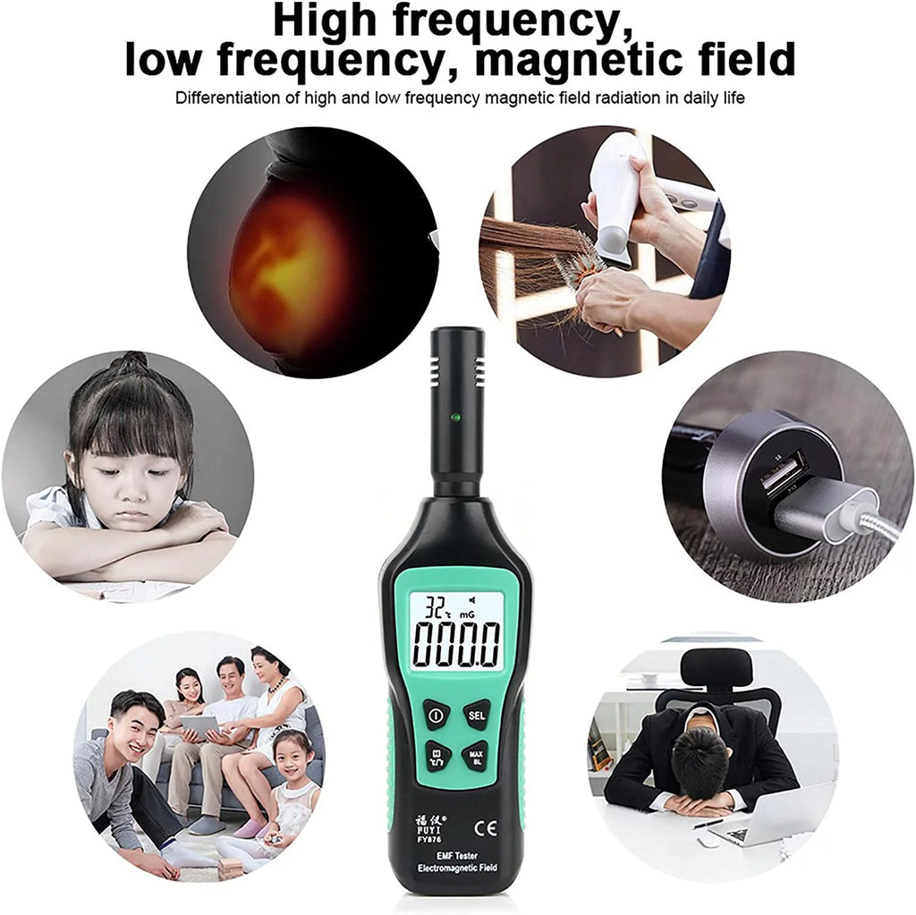 Handheld EMF Meter Digital LCD Radiation Detector O4660