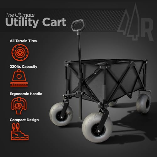 All Terrain Steel Frame Beach Wagon with 9" Pneumatic Tires, Collapsible M2474