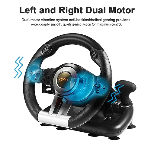 Xbox Steering Wheel 180° PC Gaming Racing Wheel with Linear Pedals and Paddles R493312