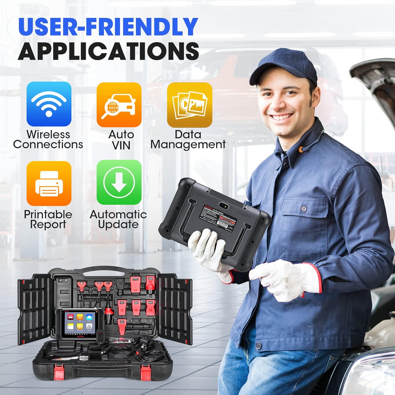 Autel MaxiPRO MP808TS, Full TPMS Service Diagnostic Scanner with 30+ Special Functions and Wireless BT Y8712