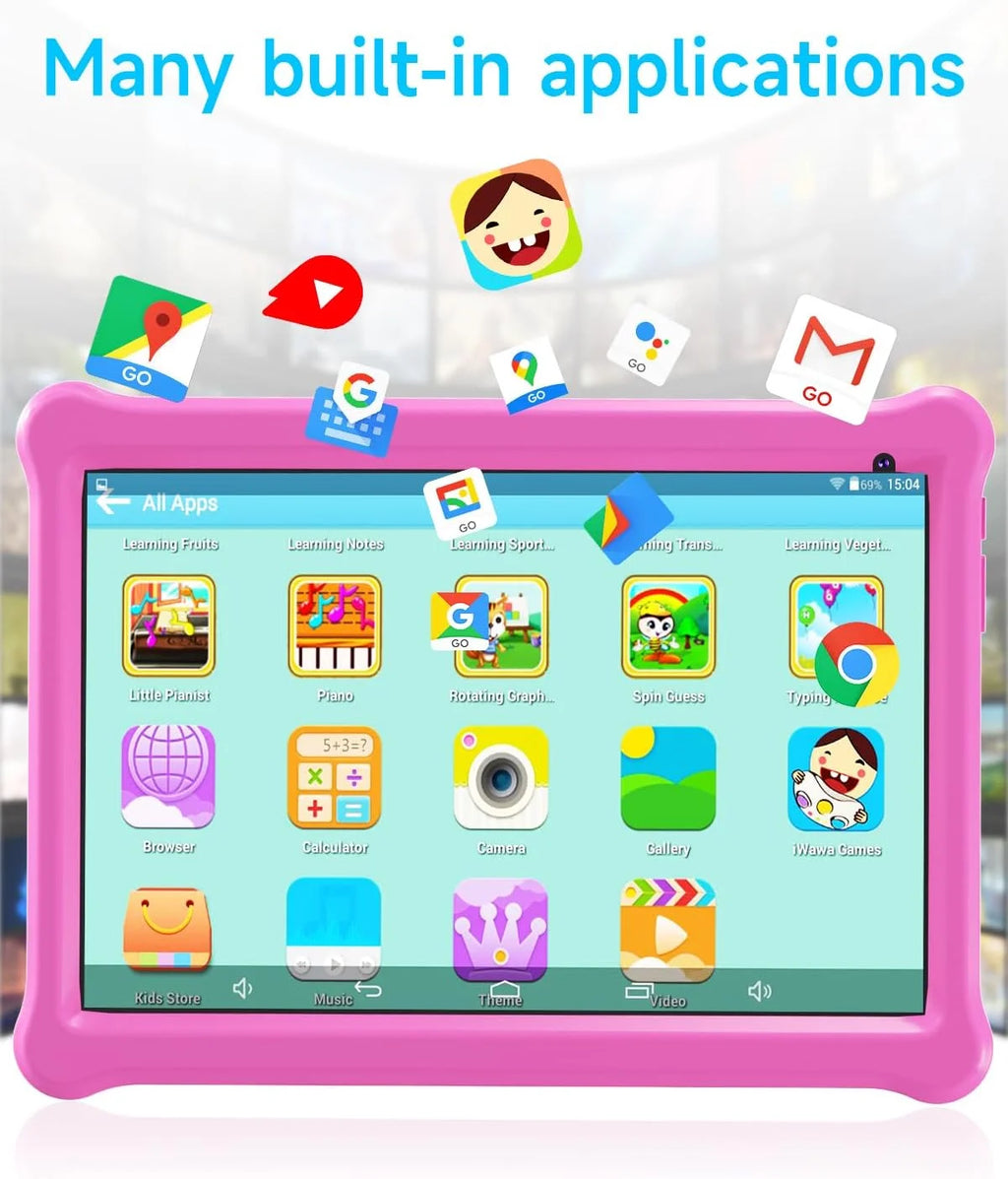 Kids Tablet 10 inch with Case, Parental Control, Pink O793547