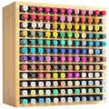 Bamboo Marker Organizer Wooden Desktop Storage Hold 288 Markers Pens Pencils Art Brushes Stationary Organizer Pencil Holder with for Home Classroom Office Decor （2 Rack for 144 Markers）