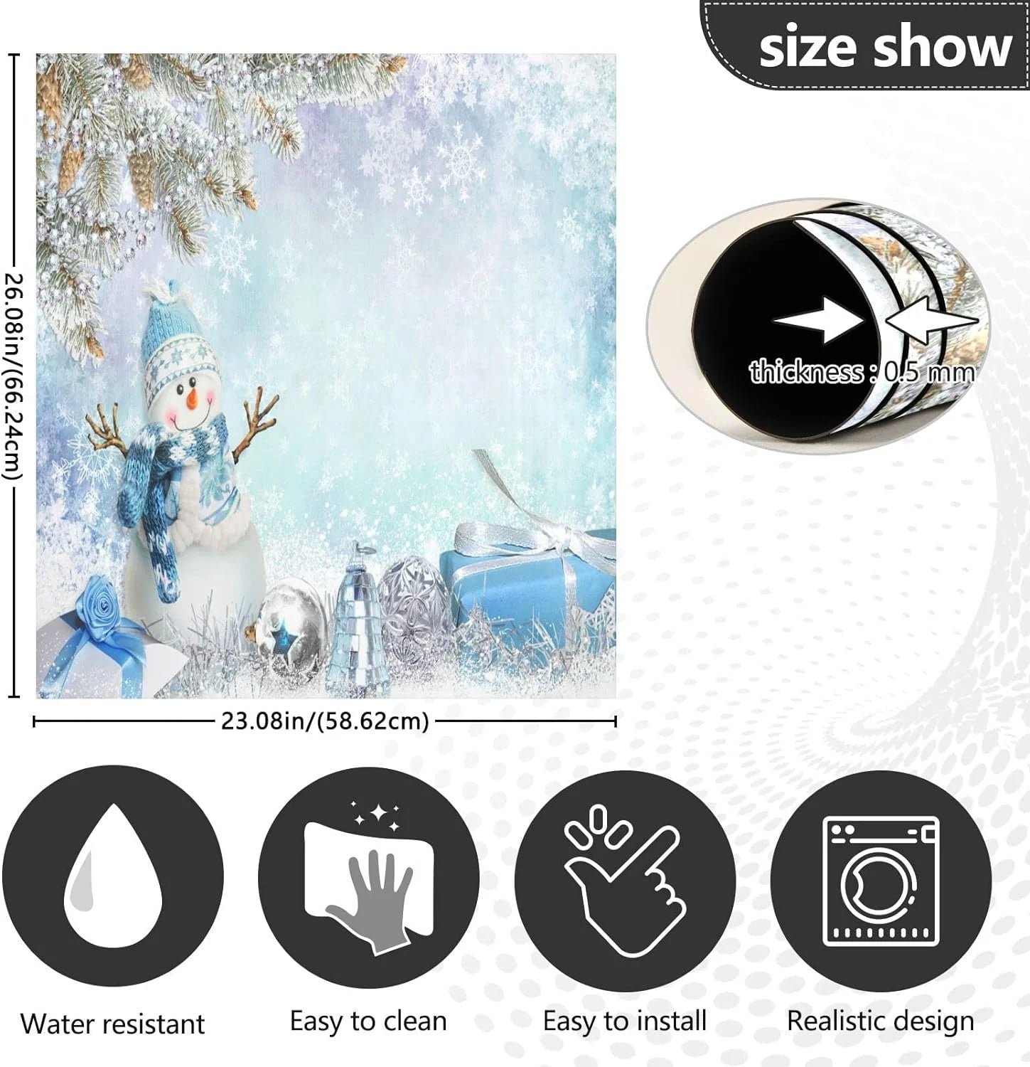 Christmas Snowman Dishwasher Magnet Cover 23x26 Inch Farmhouse Kitchen Decal E300