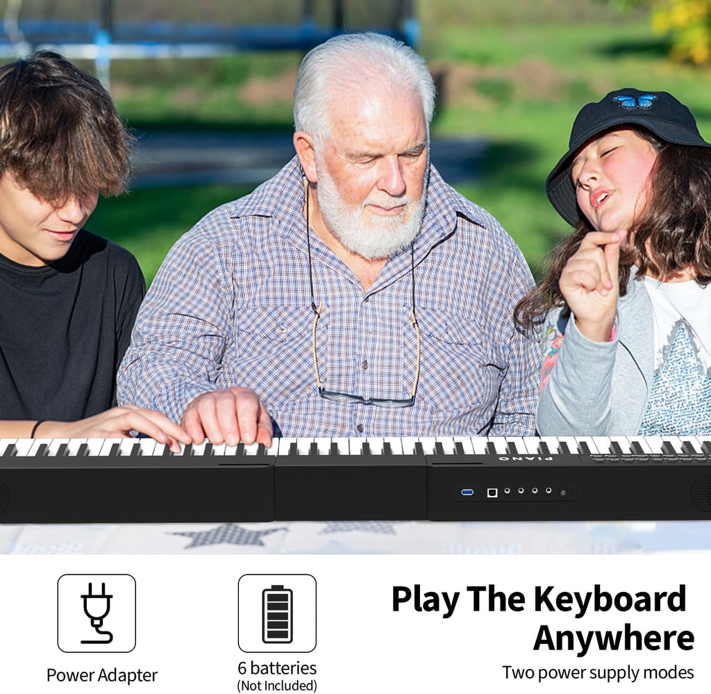 88 Key Semi Weighted Digital Piano with Stand and Built-In Speakers D16780