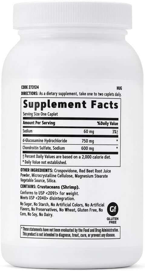 Glucosamine Chondroitin 750mg/600mg Joint Support Caplets, 120 Count Y181313