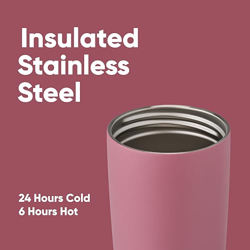 Insulated Stainless Steel Coffee Tumbler, Reusable Travel Mug, 20 oz, Pink N461027