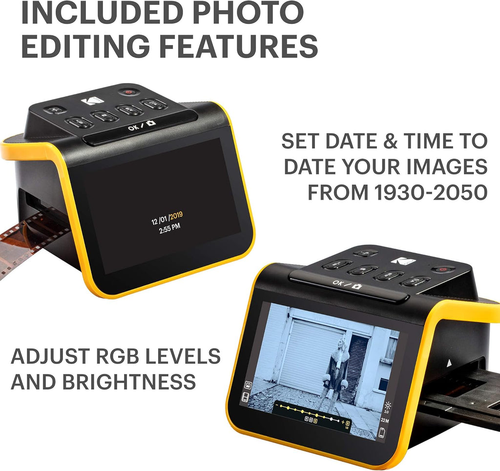 Film and Slide Scanner with 5" LCD Screen, Converts 35mm 126 110 Negatives and Slides to 22MP JPEG S414608