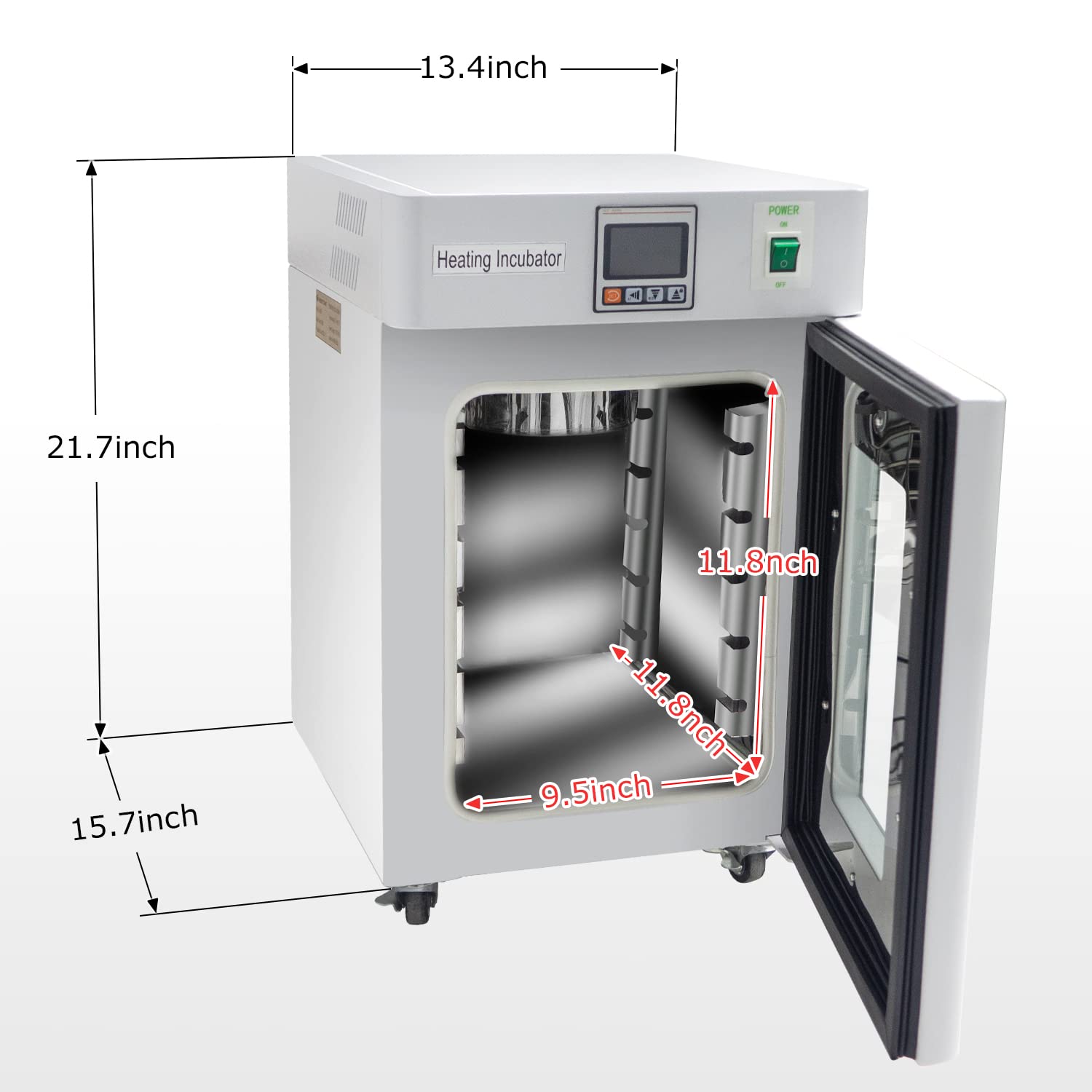 Lab Incubator 18L for Bacterial Culture Seed Germination, Reptile Egg Incubator RT-66℃ Digital PID Temperature Control L377912