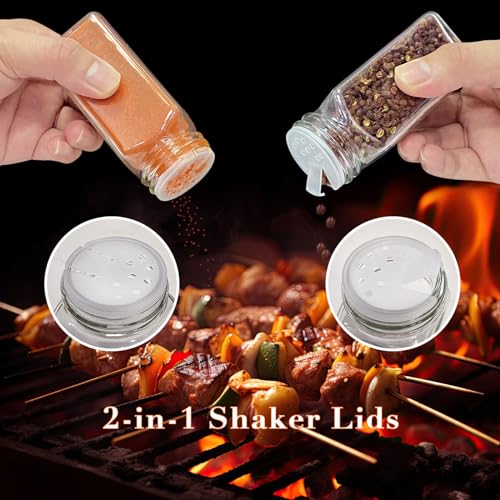 24 Pcs Spice Jars, 4oz Glass Bottles with Wood Shaker Lids W91750