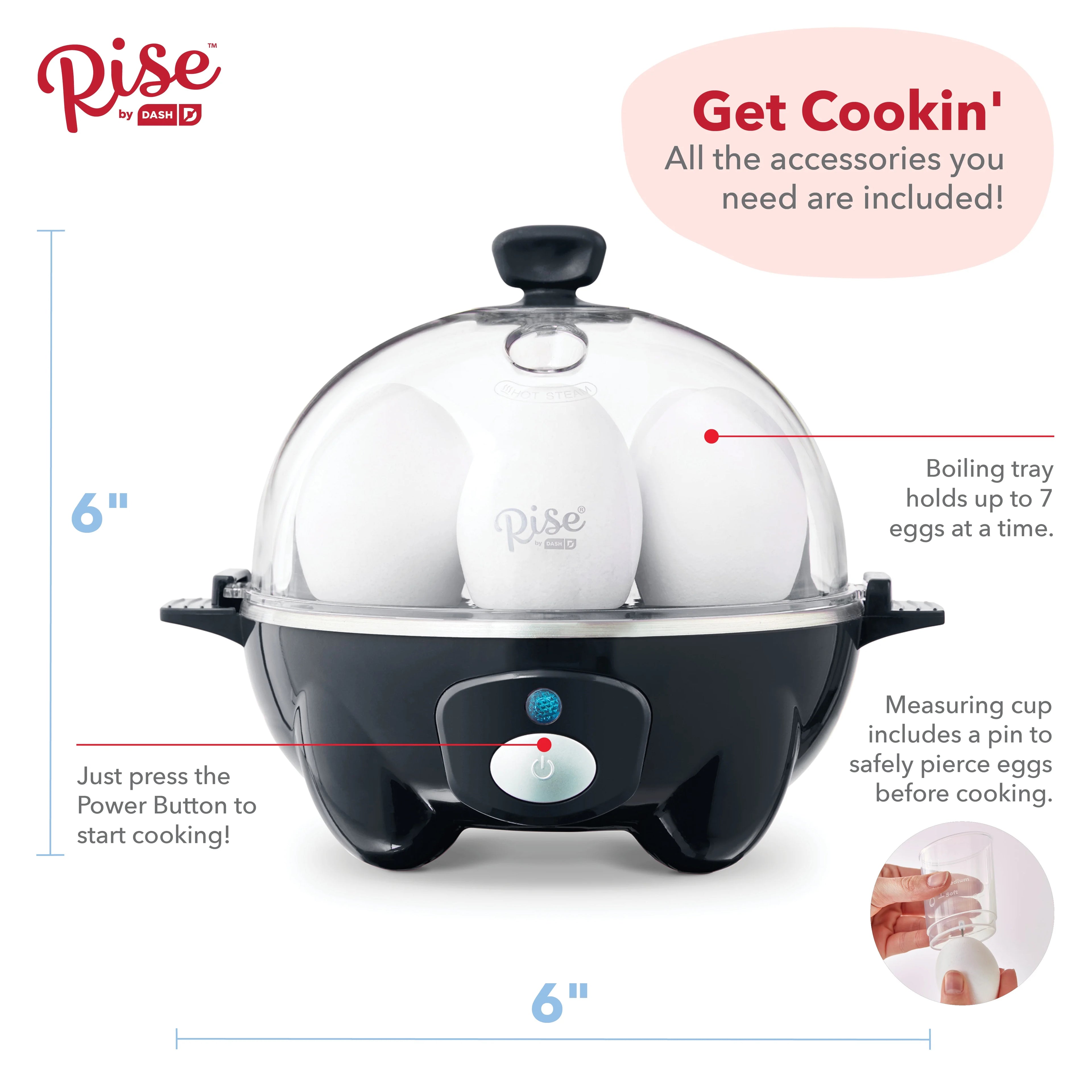 7 Egg Capacity Electric Egg Cooker with Auto Shut Off F372395