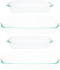 Pyrex (2) 233 3qt and (2) 232 2qt Rectangular Glass Baking Dishes Combo Set - Made in the USA