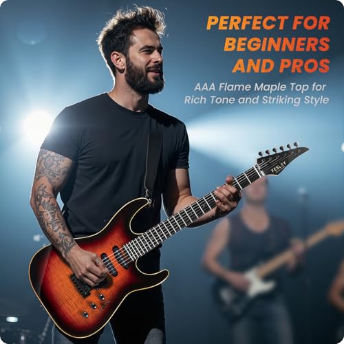 Solid Body Electric Guitar Kit with 24 Frets, HSS Pickup, Black R4019