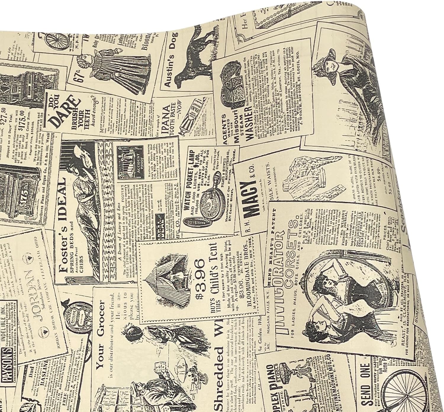 Newspaper Print Shelf Drawer Liner Paper Roll K19672
