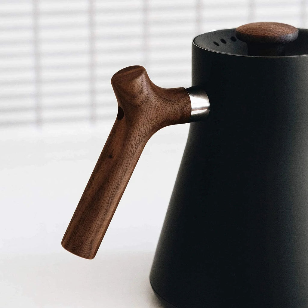 Electric Pour Over Kettle, Matte Black with Walnut Handle T24529