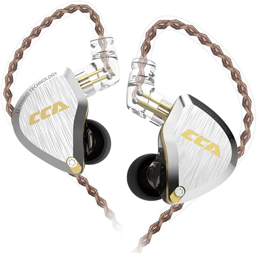 CCA C12 in-Ear Monitors, 5BA+1DD Hybrid HiFi Stereo Noise Isolating IEM Wired Earphones/Earbuds/Headphones with Detachable Tangle-Free Cable 2Pin for Musician Audiophile (Without MIC, Dream Blue)