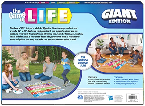 Giant Edition Family Board Game with Oversized Gameboard Cards Spinner U7841