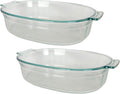 Pyrex 702 2.5 Quart Roaster Glass Dish - 2 Pack
