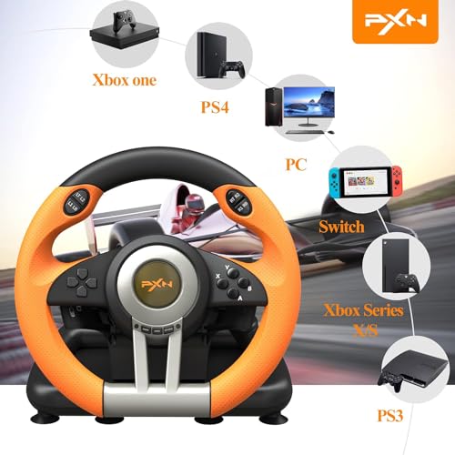 Racing Wheel for PC, PS4, PS3, Xbox Series X|S, Xbox One with Pedal O672481