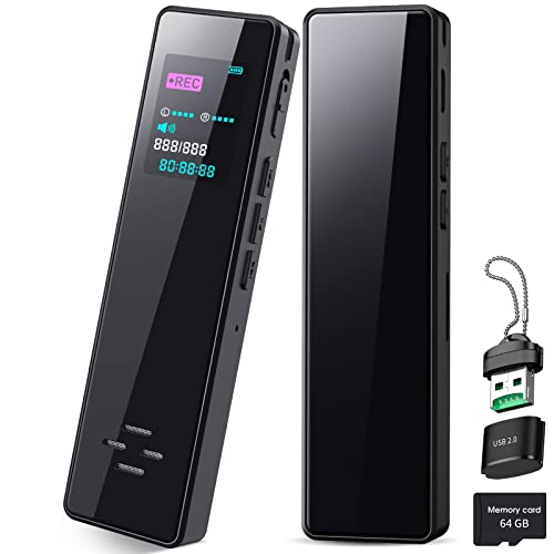 64GB Digital Voice Recorder for Lectures Meetings with Noise Reduction B222