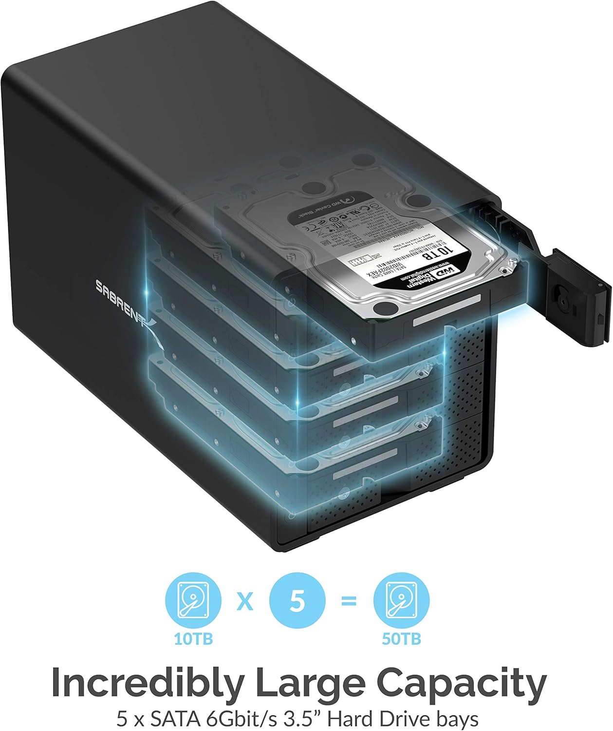 USB 3.0 to SATA Dual Bay External Hard Drive Docking Station for 2.5/3.5in HDD SSD with Cloner Function J42226