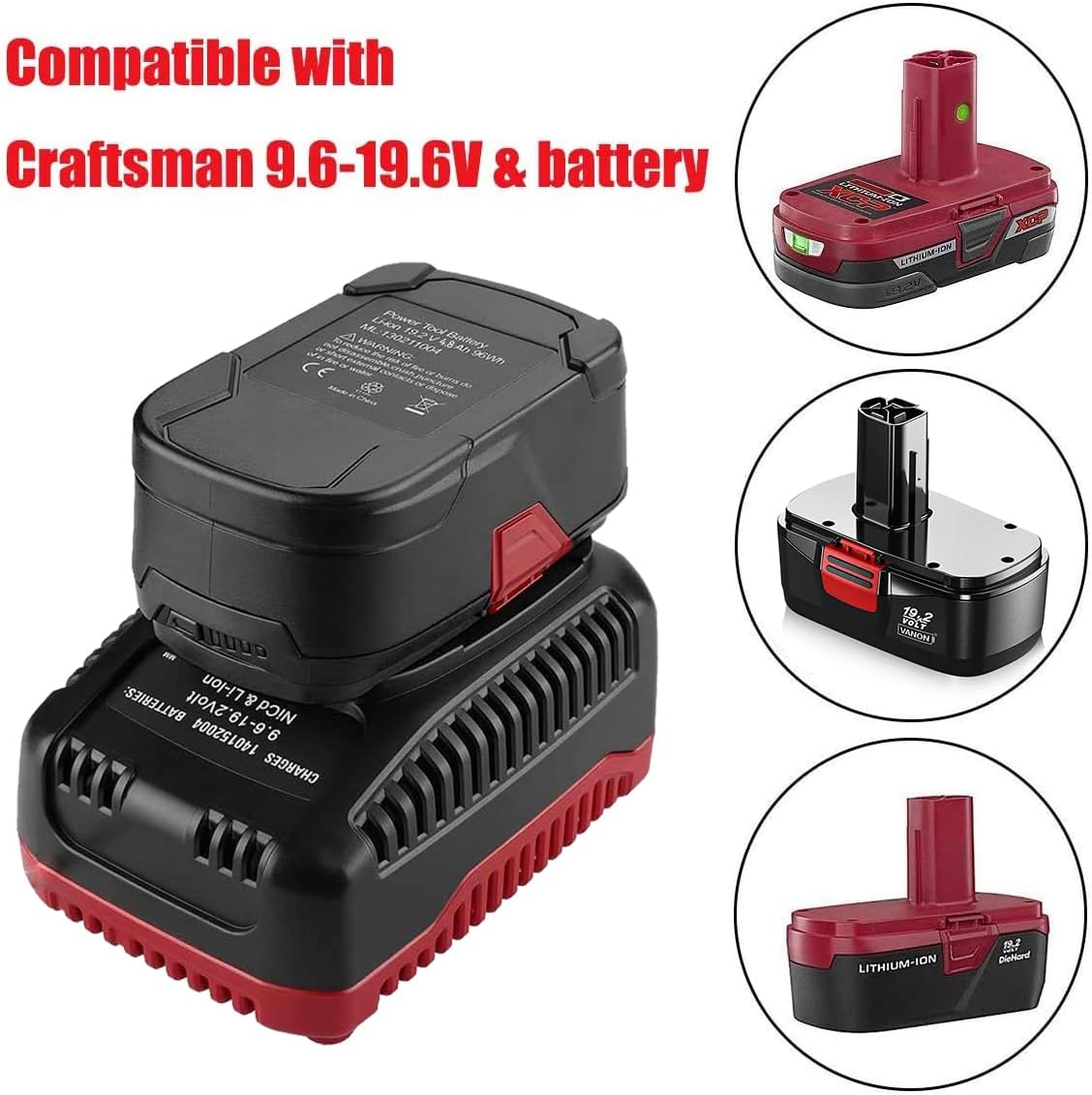 2Pack 4.8Ah 19.2V Replacement Battery and Charger G7597