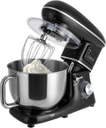 6.5QT Stand Mixer, 1350W 6 Speed Tilt-Head, Electric Kitchen Mixer With Dishwasher-Safe Dough Hook, Beater, Wire Whip & Pouring Shield (6.5 QT, Black)