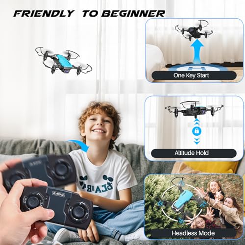 Mini Drone with Camera 720P HD FPV, Foldable RC Quadcopter with 2 Batteries C2480