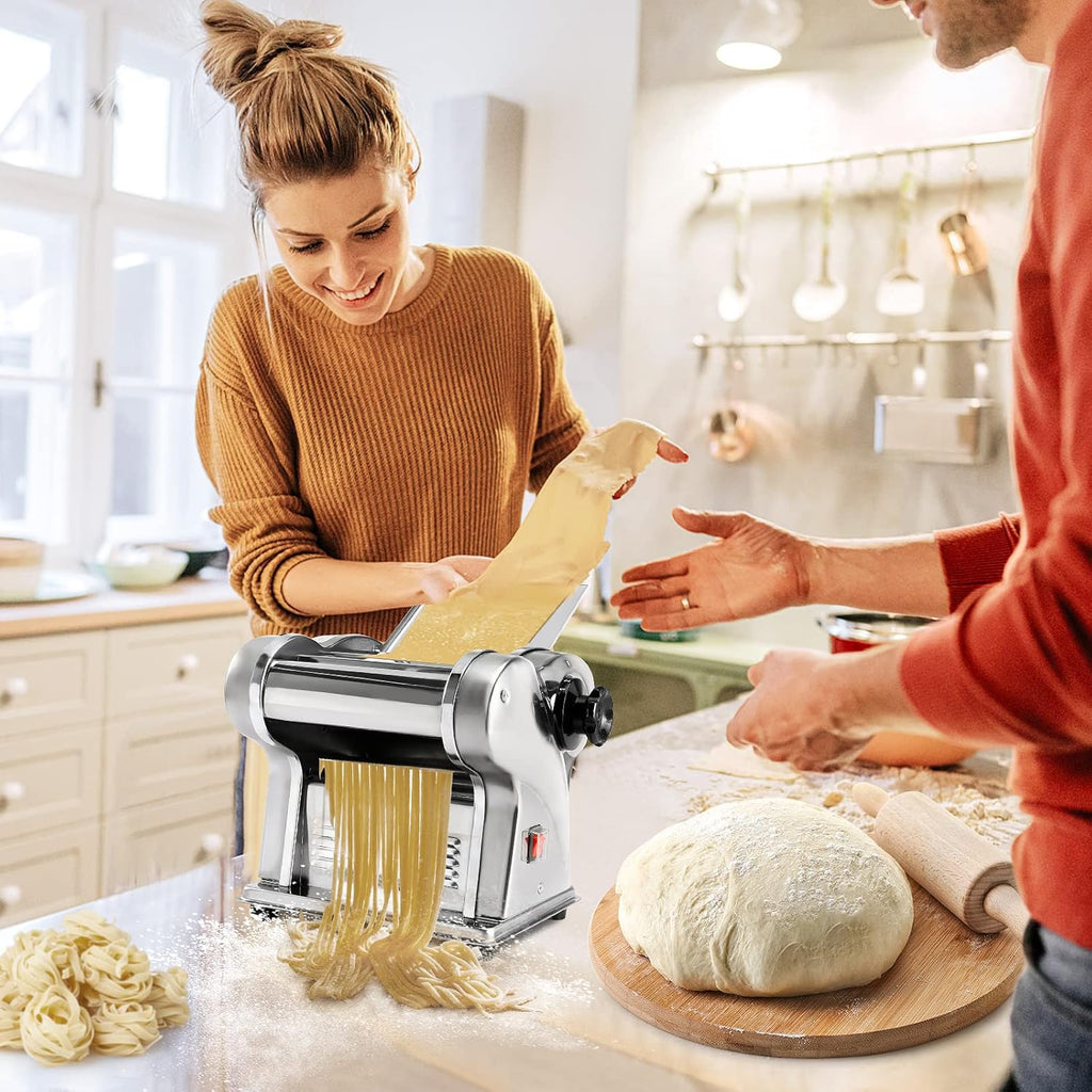 Electric Pasta Maker Noodle Machine with Adjustable Thickness, Stainless Steel, 135W O715362