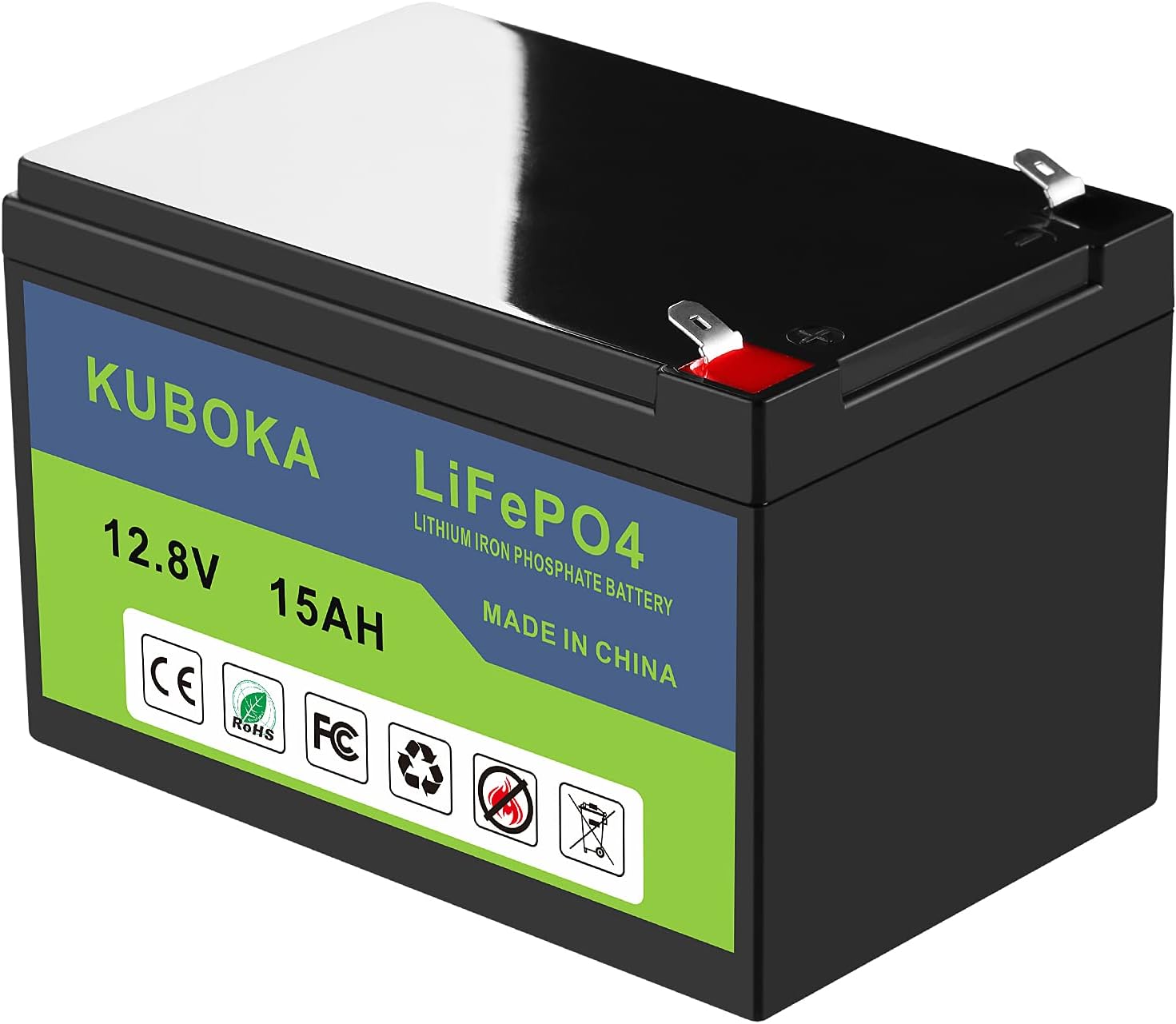 12 Volt Lithium Battery - LiFePO4 Battery | 12V 15Ah Lithium-ion Rechargeable Battery Deep Cycle Replace SLA Lead Acid Battery | Built-in BMS | Perfect for RV, Solar, Off-Grid Applications Pack of 2