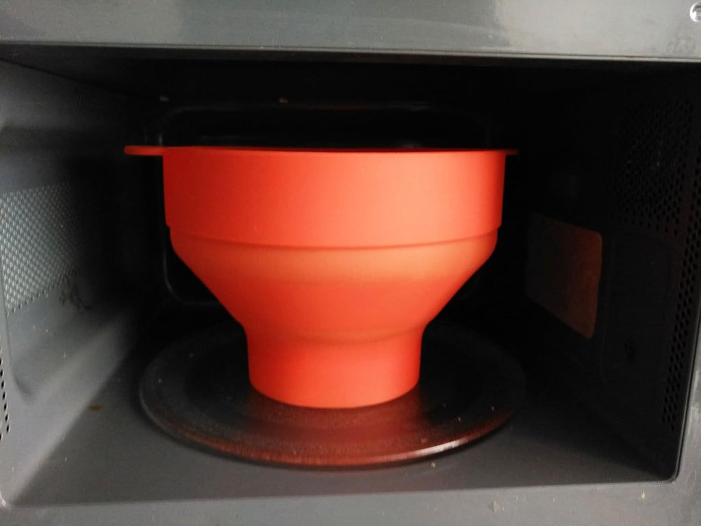 Collapsible Silicone Microwave Popcorn Popper with Lid F6105