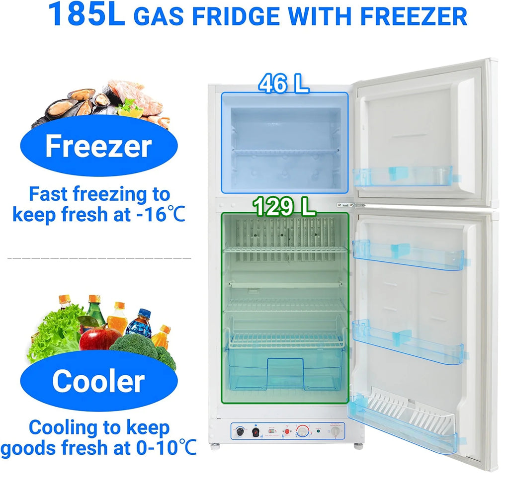 6.5 Cu ft Propane Refrigerator for RV Camper Cabin Home M40166