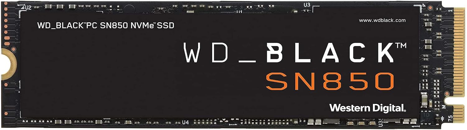 WD_BLACK 1TB SN850 NVMe Internal Gaming SSD Solid State Drive - Gen4 PCIe, M.2 2280, 3D NAND, Up to 7,000 MB/s - WDS100T1X0E